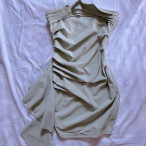 Strapless light green homecoming dress